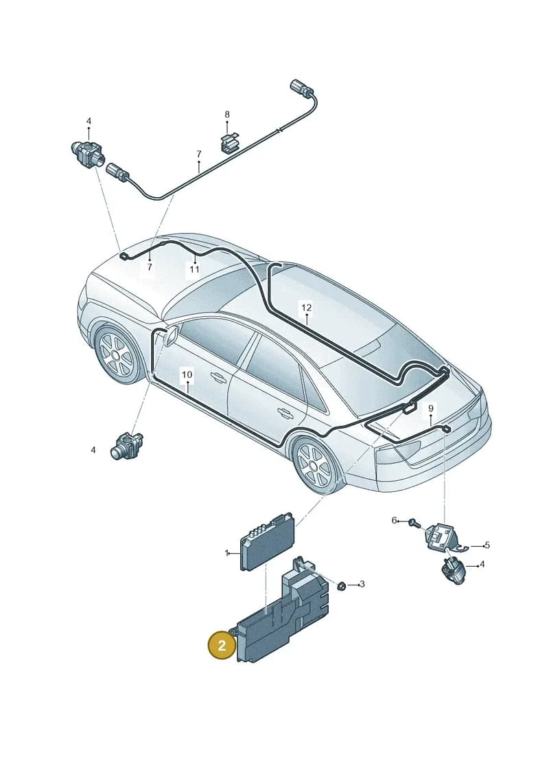 4H0907347H — Audi A8 (2013-2018) diagram 771907500, position 2
