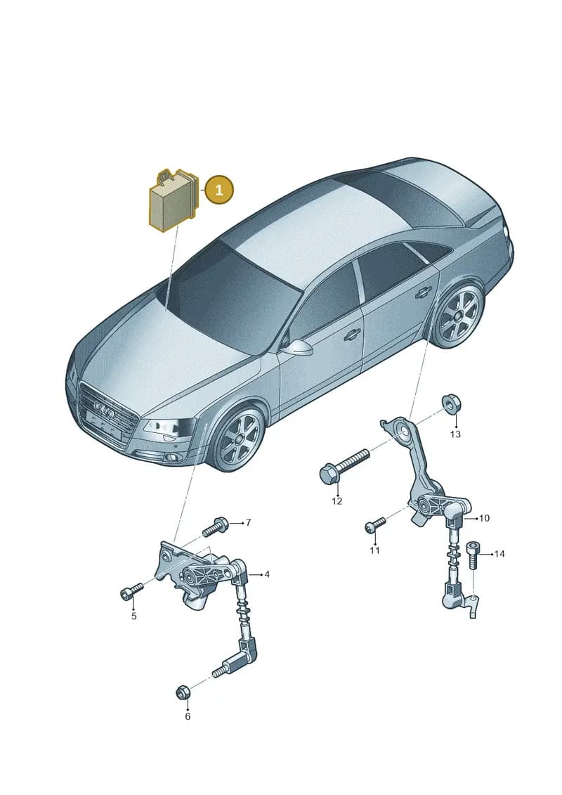 4H0907357B — Audi A8L qu. 3.0 TDI (2009-2014) diagram 696941250, position 1