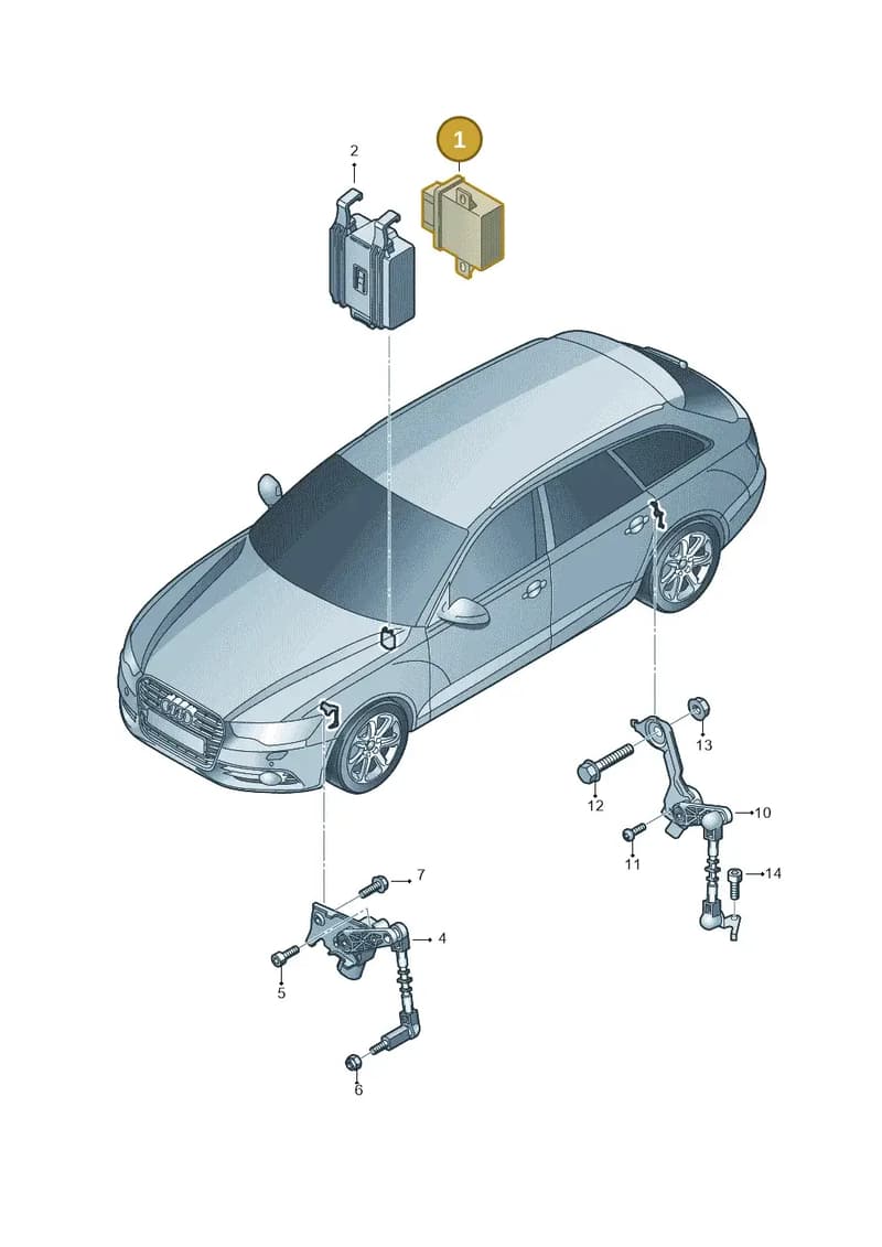 4H0907357B — Audi A6 Avant (2012-2018) diagram 738941250, position 1