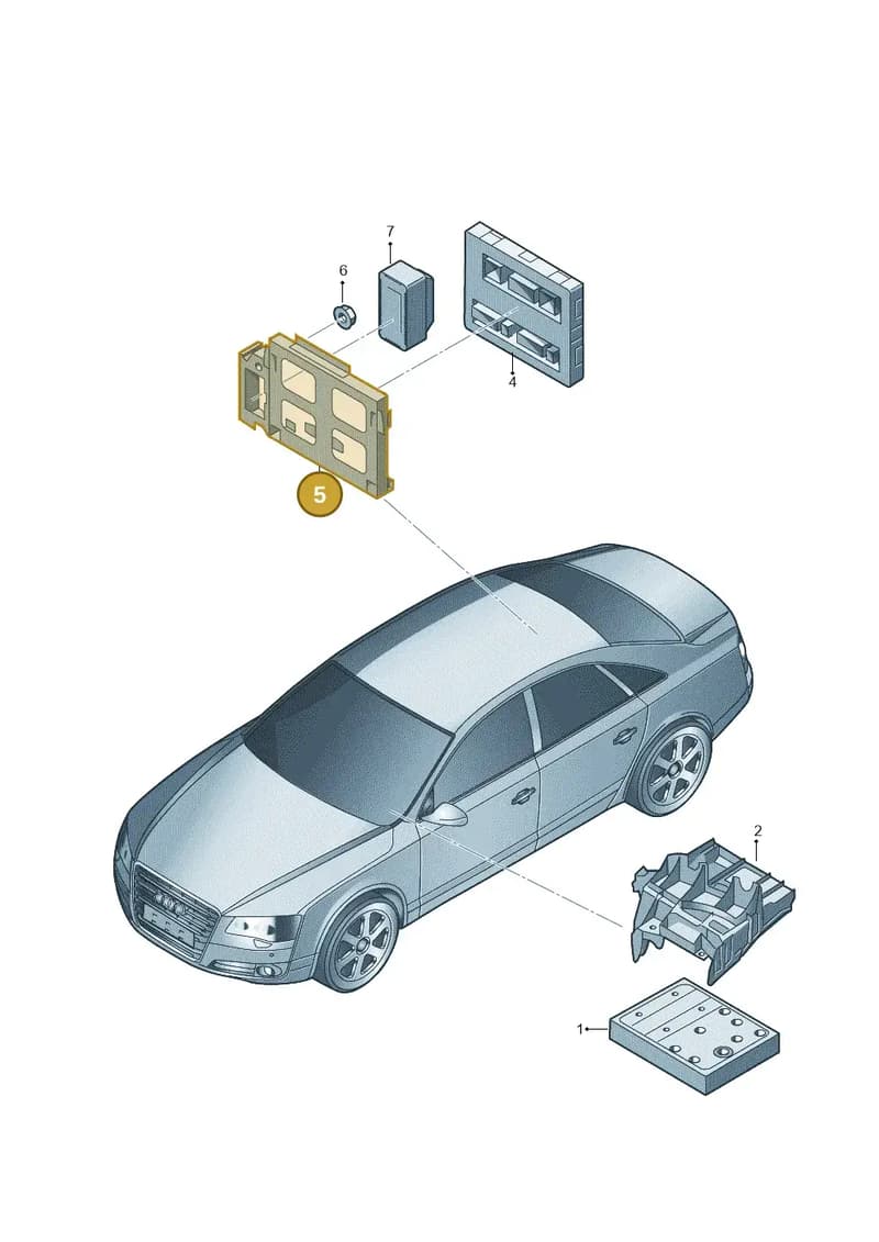 4H0907372A — Audi A8L qu. 3.0 TDI (2009-2014) diagram 696907020, position 5