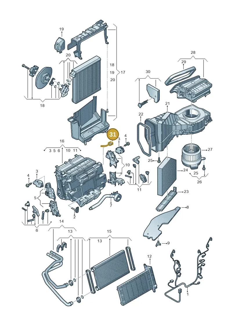 4H0907543 — Audi A7 Sportback (2014-2018) diagram 696820200, position 31