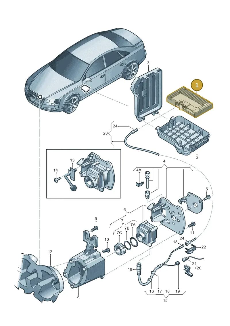 4H0907547F — Audi A8L qu. 3.0 TDI (2009-2014) diagram 696907410, position 1