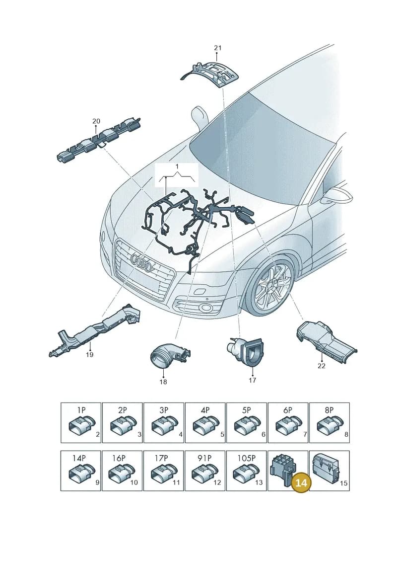 4H0937503 — Audi A8 (2013-2018) diagram 771971130, position 14