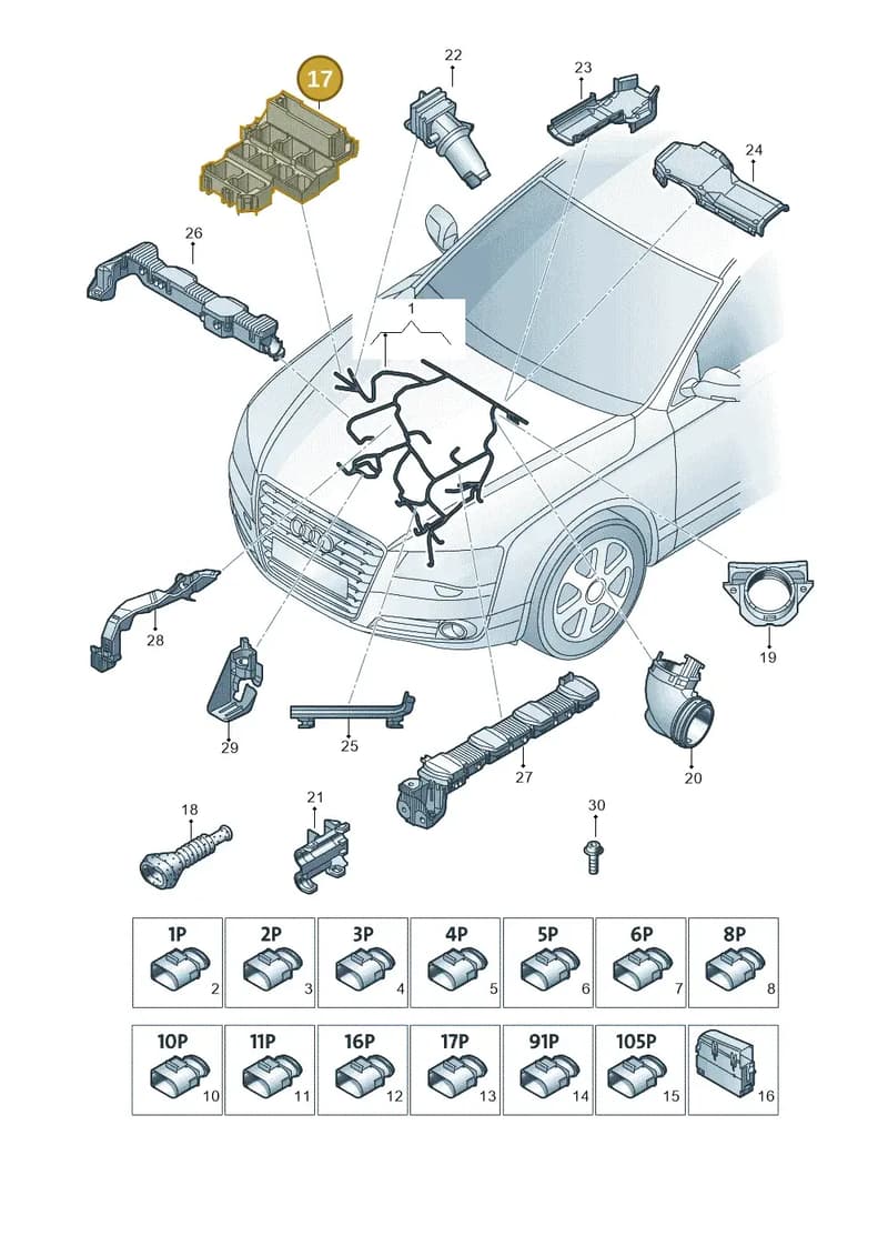 4H0937503 — Audi A8 (2013-2018) diagram 771971400, position 17