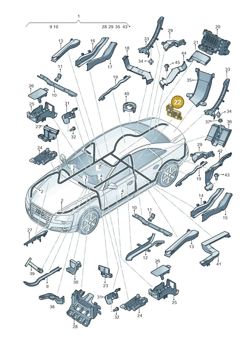 4H0937545C — Audi A8 (2013-2018) diagram 771971800, position 22