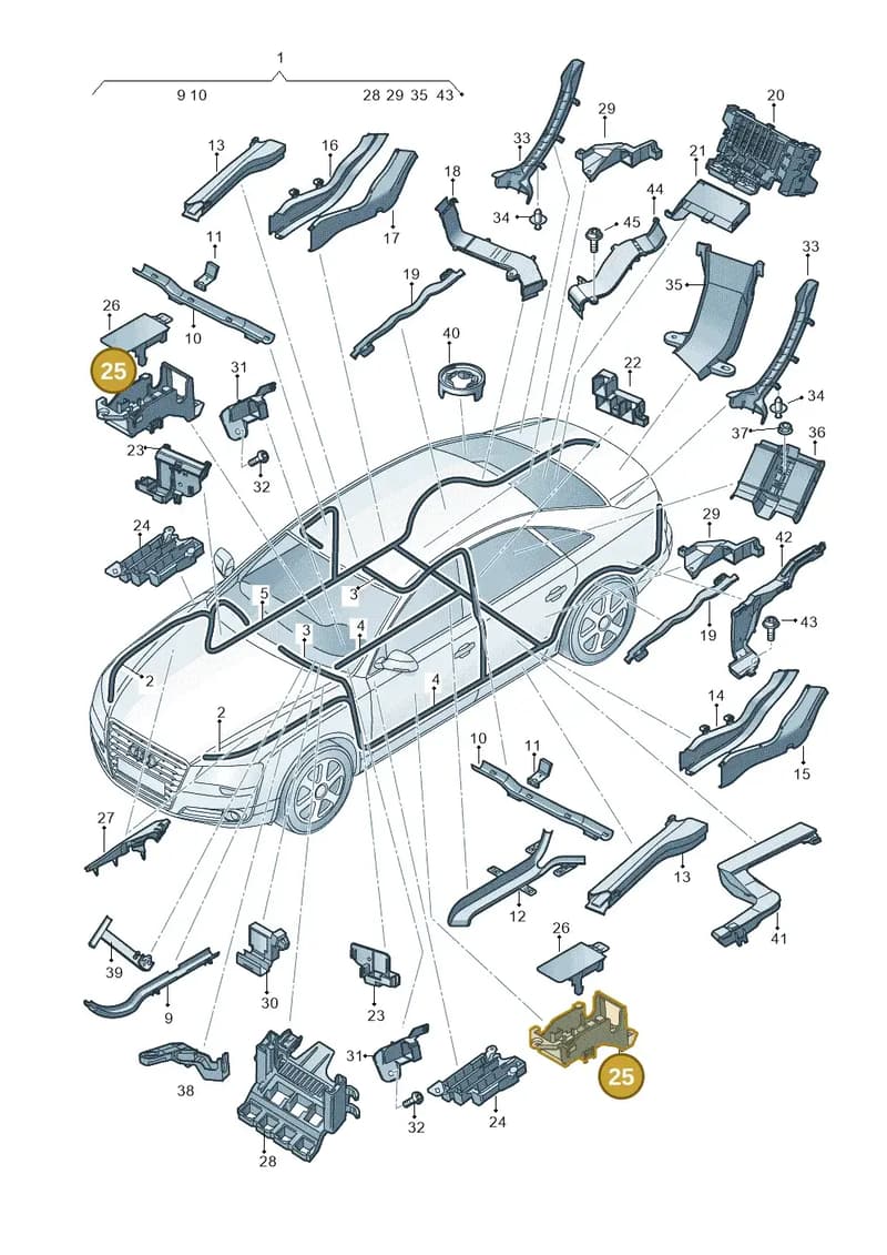 4H0937545L — Audi A8 (2013-2018) diagram 771971800, position 25