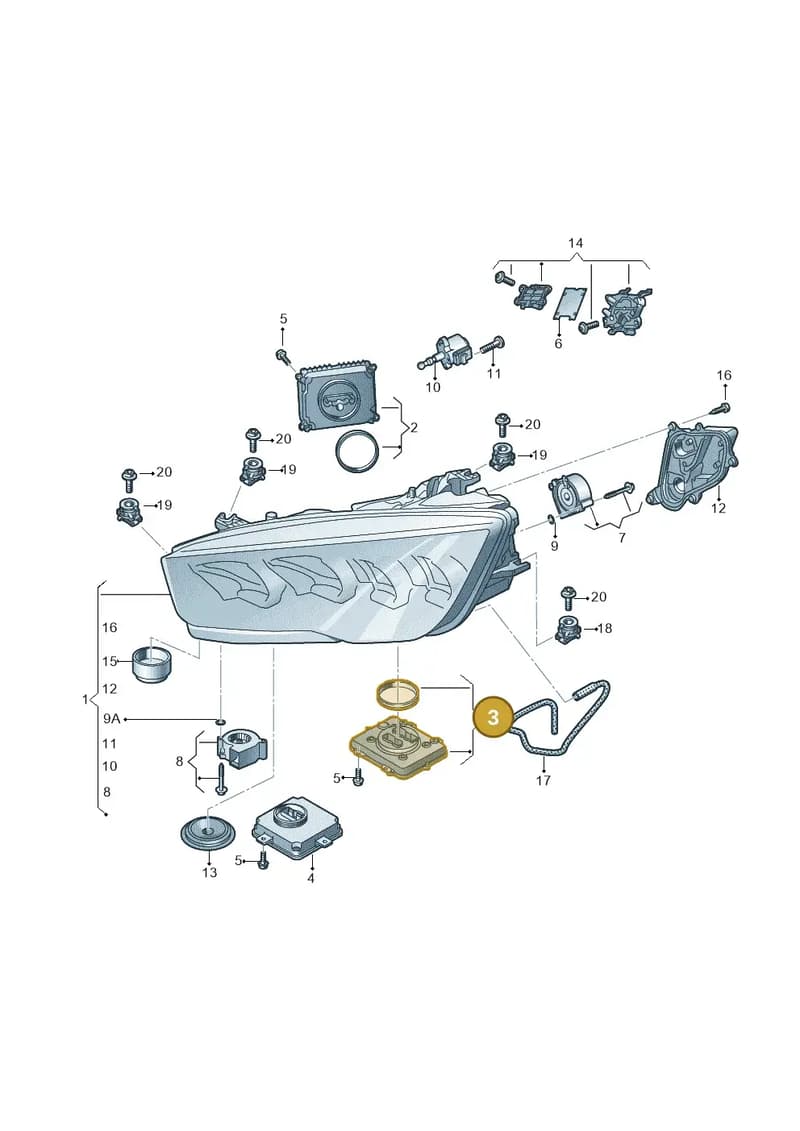 4H0941329A — Audi A7 Sportback (2014-2018) diagram 788941050, position 3