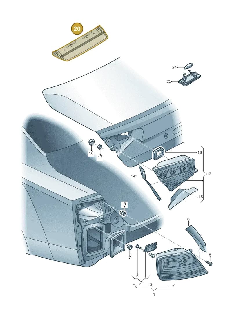 4H0945097 — Audi A8L qu. 3.0 TDI (2009-2014) diagram 696945000, position 20