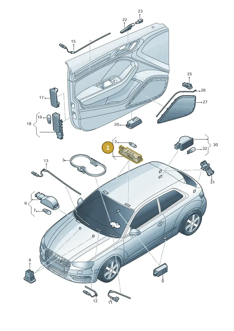 4H0947105D — Audi RS3 Sportback (2015-2016) diagram 745947100, position 1