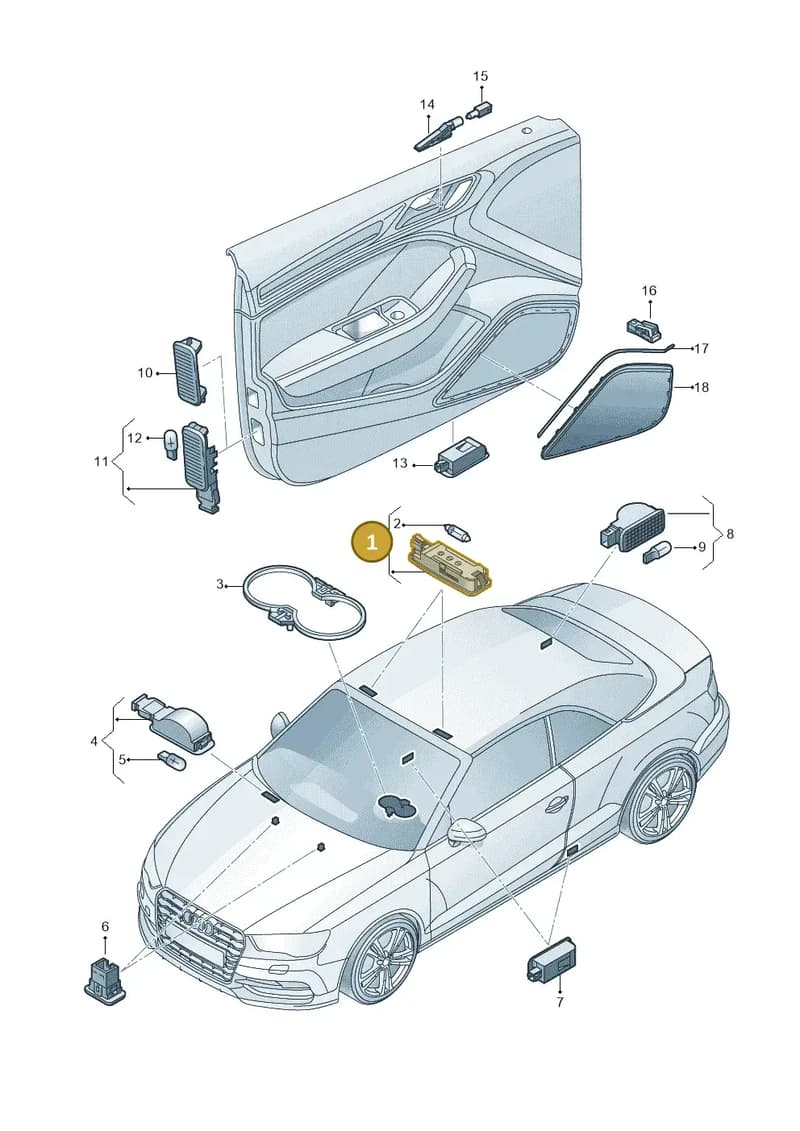 4H0947105D — Audi A3 Cab. 1.4 (2013-2016) diagram 778947100, position 1