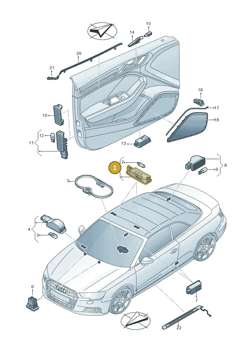 4H0947105D — Audi A3 Cabriolet (2016-2020) diagram 891947100, position 1