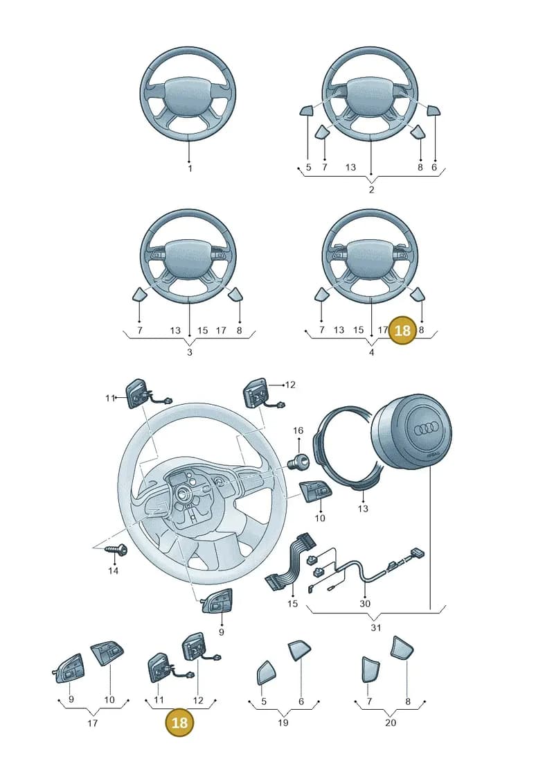 4H0951523D5PR — Audi Q3 (2014-2019) diagram 855419200, position 18