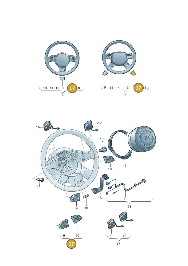4H0951523HXHA — Audi A8 (2013-2018) diagram 771419000, position 17