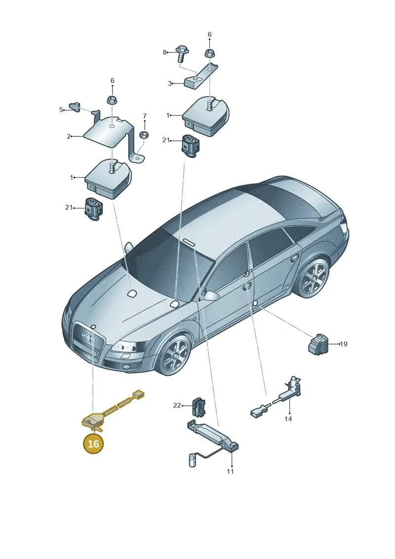 4H0953236 — Audi A8L qu. 3.0 TDI (2009-2014) diagram 448951400, position 16