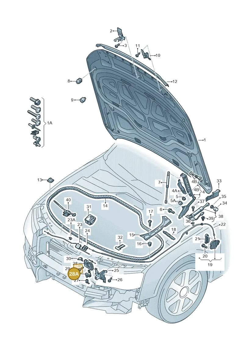 4H0953236 — Audi A8 (2013-2018) diagram 696823000, position 28A