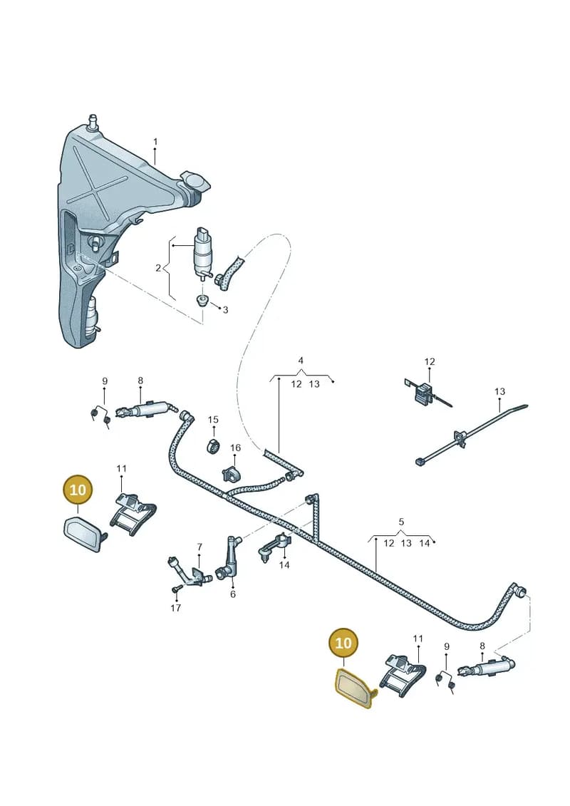 4H0955281CGRU — Audi A8 (2013-2018) diagram 771955300, position 10