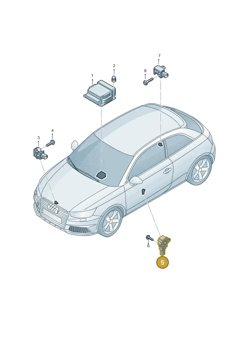4H0955557A — Audi A1 Sportback (2014-2018) diagram 792959300, position 5