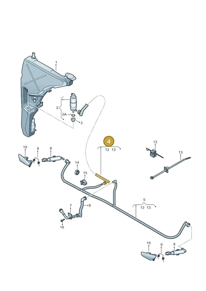 4H0955667A — Audi A8L qu. 3.0 TDI (2009-2014) diagram 696955300, position 4