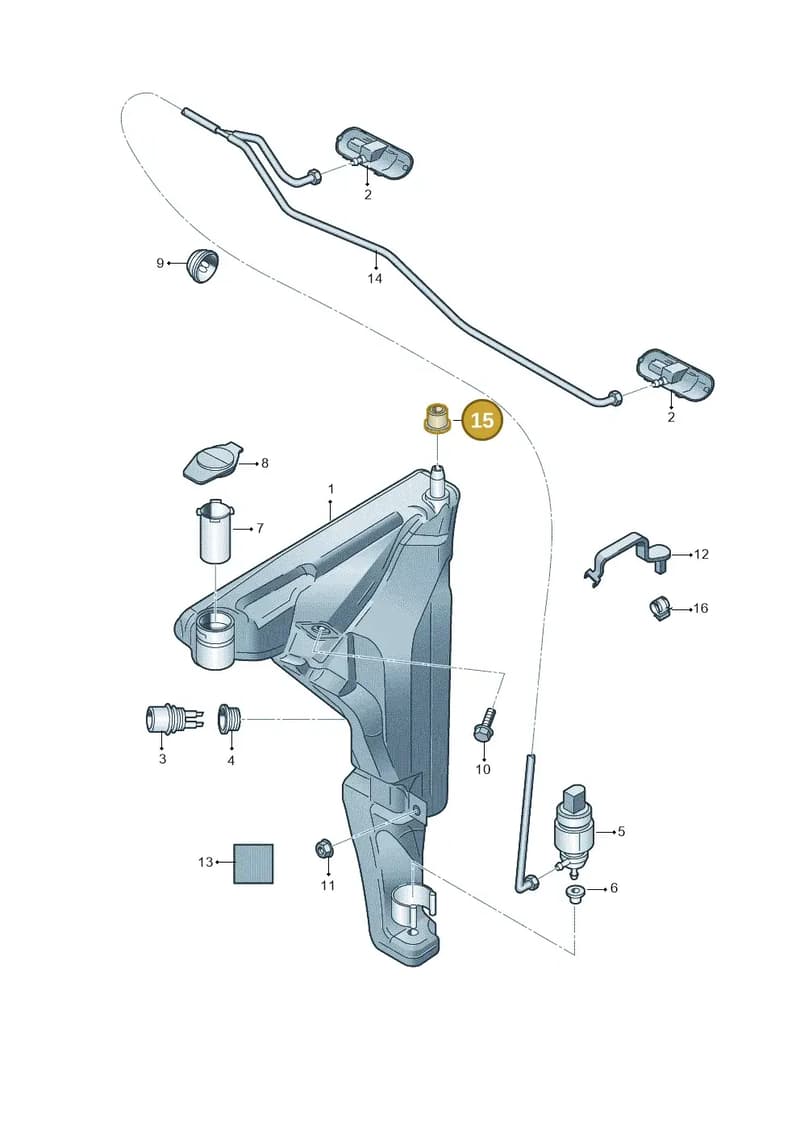 4H0955997 — Audi A8L qu. 3.0 TDI (2009-2014) diagram 696955100, position 15