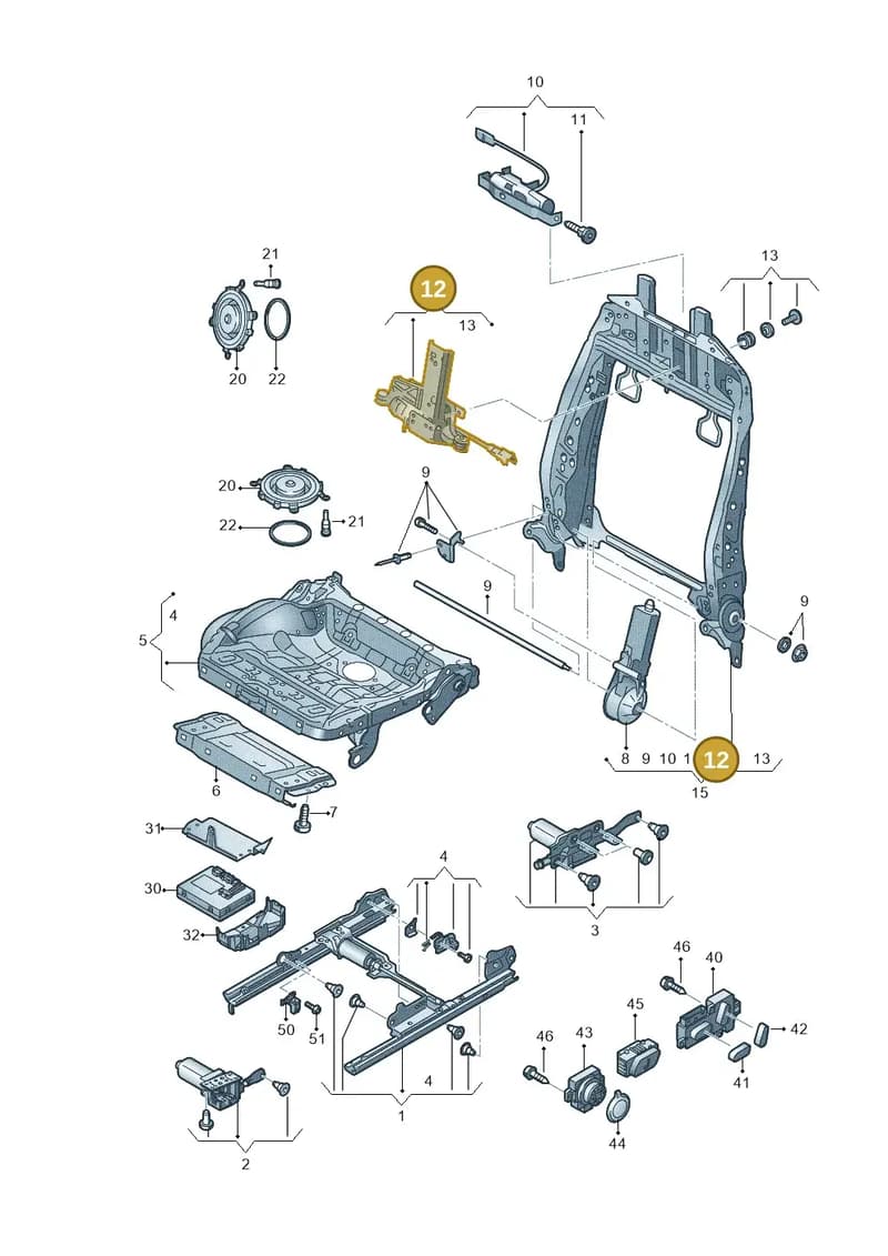 4H0959311A — Audi A8L qu. 3.0 TDI (2009-2014) diagram 696959200, position 12