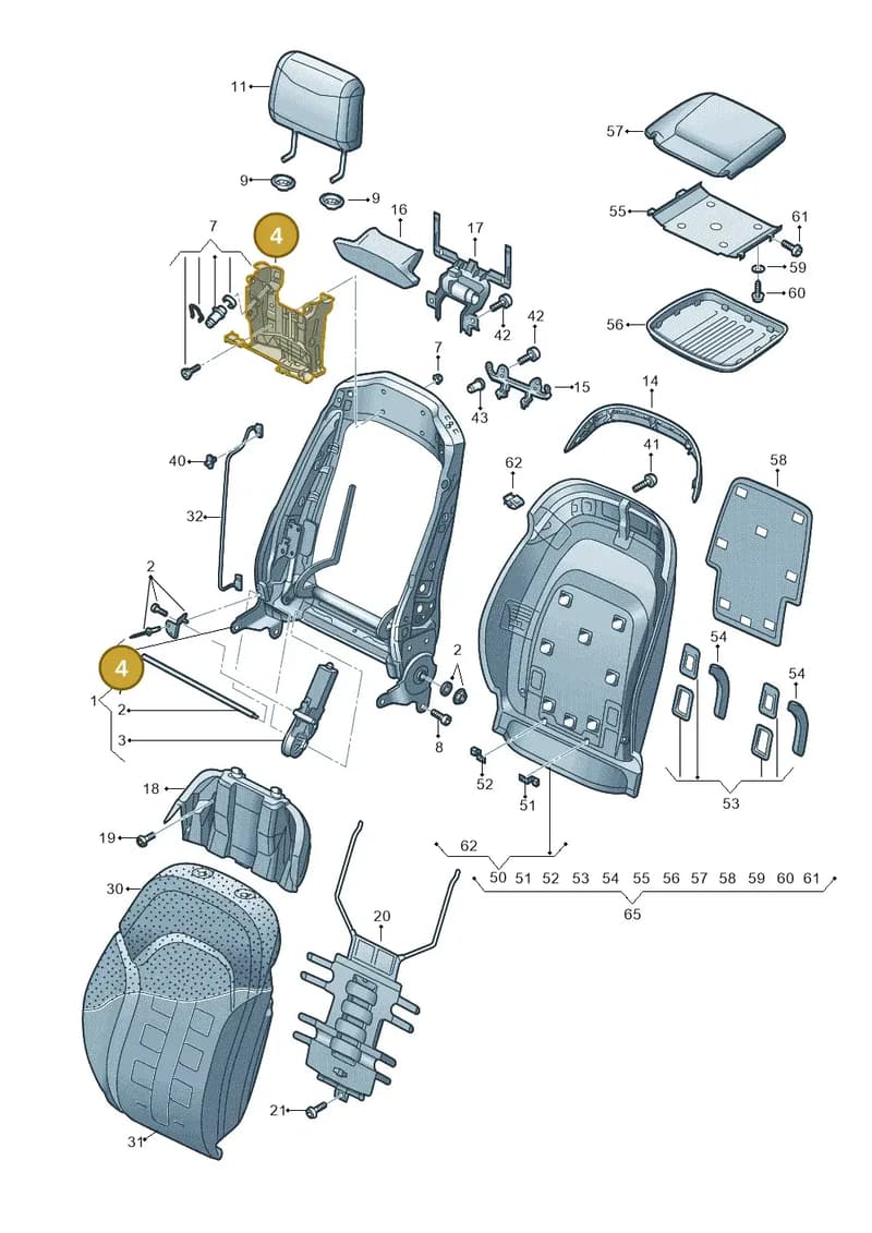 4H0959311C — Audi A8 (2013-2018) diagram 771881540, position 4