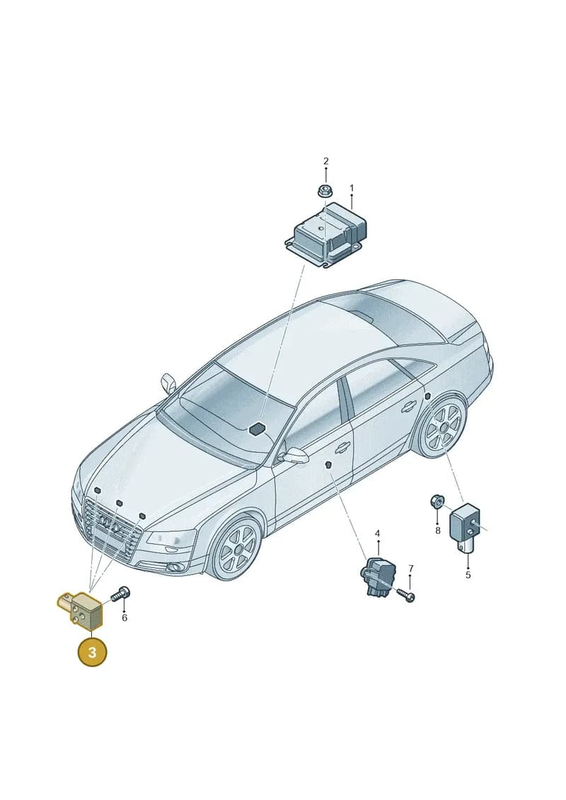 4H0959651A — Audi A8 (2013-2018) diagram 696959300, position 3
