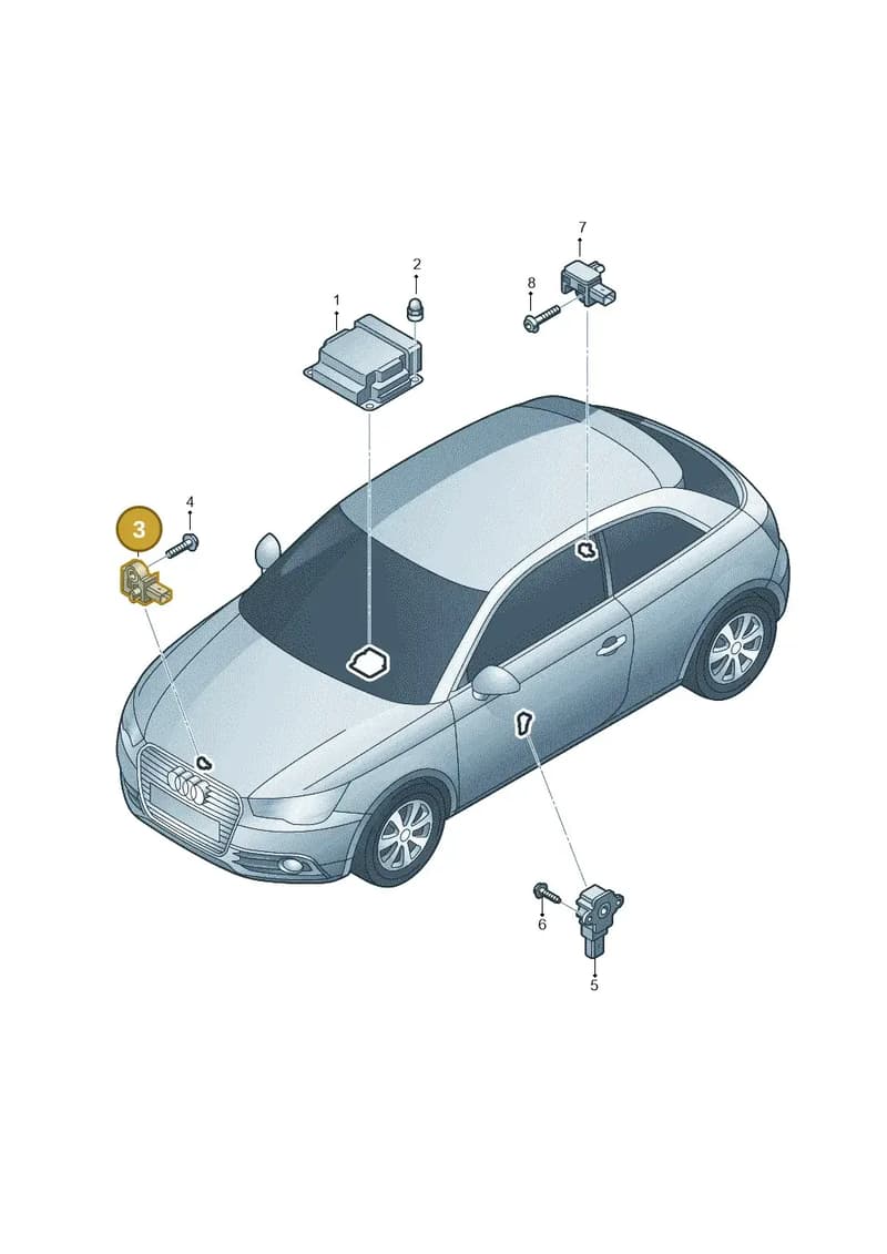 4H0959651A — Audi A1 Sportback (2010-2015) diagram 708959300, position 3
