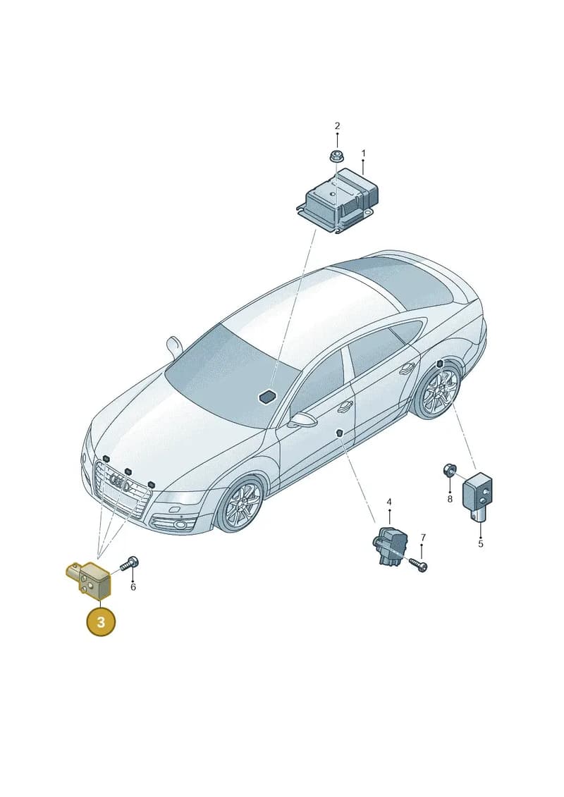 4H0959651A — Audi A7 Sportback (2014-2018) diagram 765959300, position 3