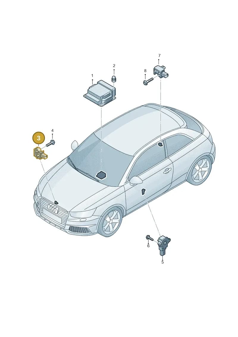 4H0959651A — Audi A1 Sportback (2014-2018) diagram 792959300, position 3