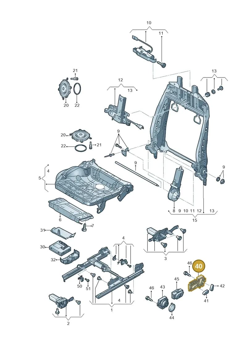 4H0959748A — Audi A8L qu. 3.0 TDI (2009-2014) diagram 696959200, position 40