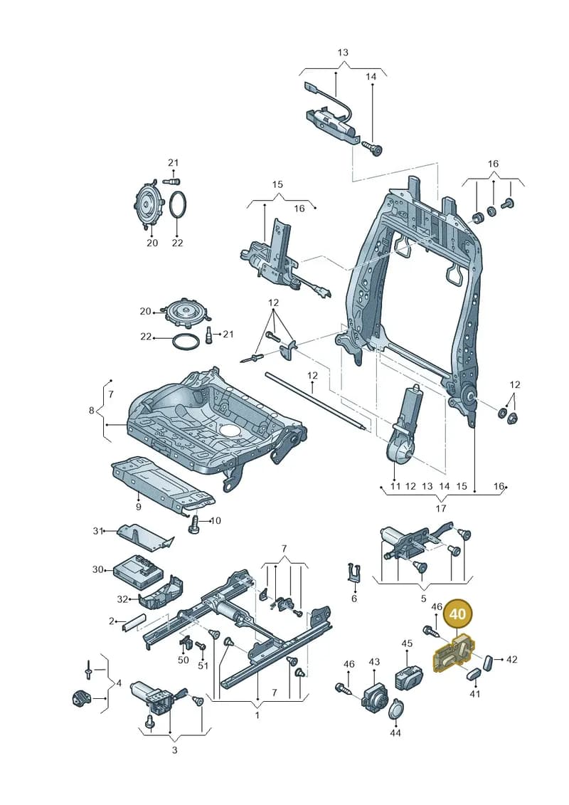 4H0959748A — Audi A8 (2013-2018) diagram 771959200, position 40