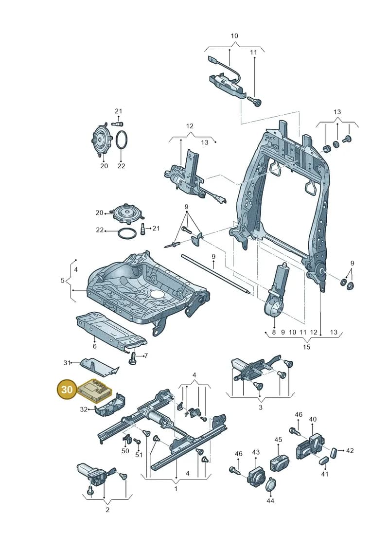 4H0959760H — Audi A8L qu. 3.0 TDI (2009-2014) diagram 696959200, position 30
