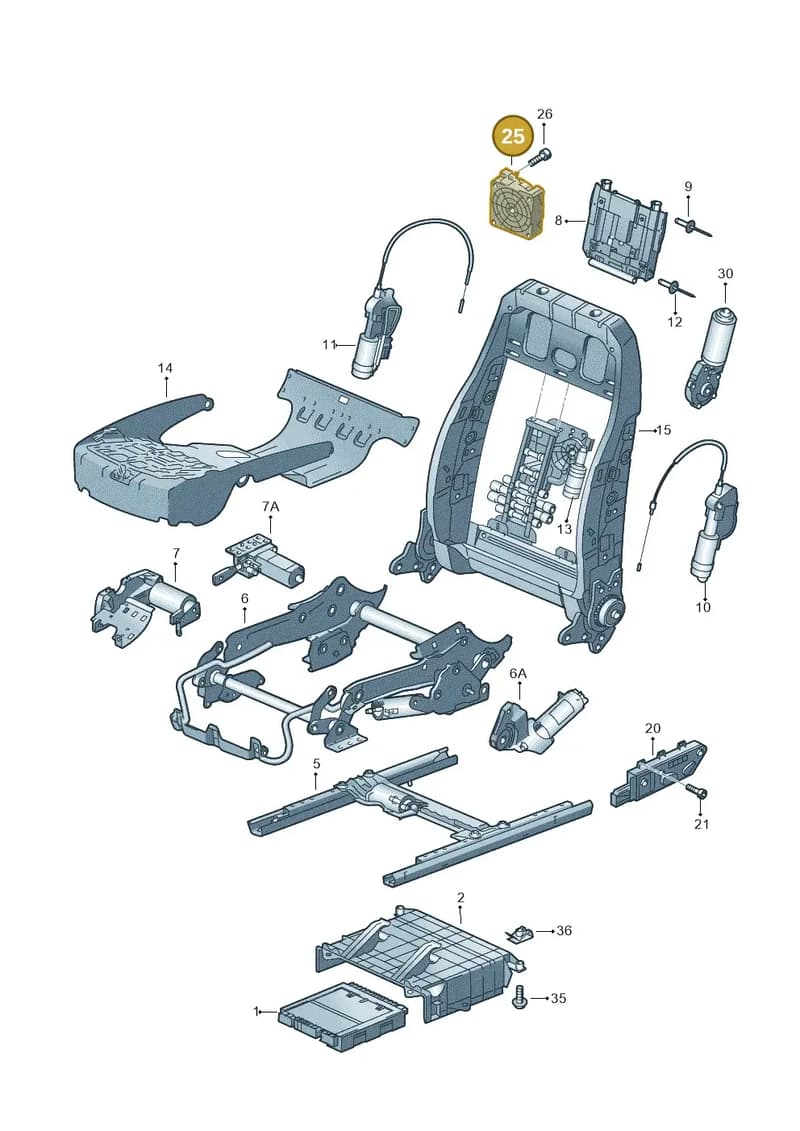 4H0963345 — Audi A8L qu. 3.0 TDI (2009-2014) diagram 258959200, position 25