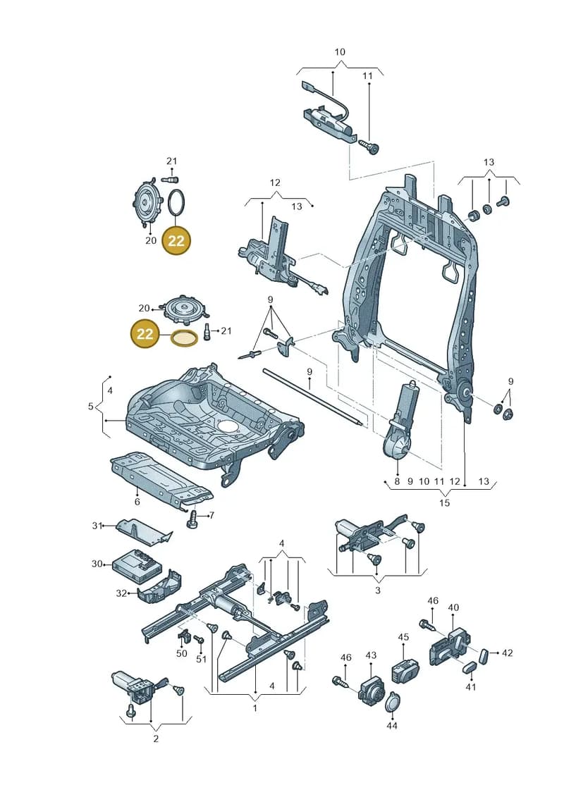 4H0965535 — Audi A6 Avant (2012-2018) diagram 696959200, position 22