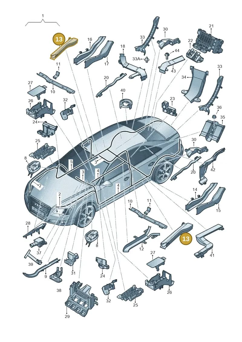4H0971341A — Audi A8L qu. 3.0 TDI (2009-2014) diagram 696971800, position 13