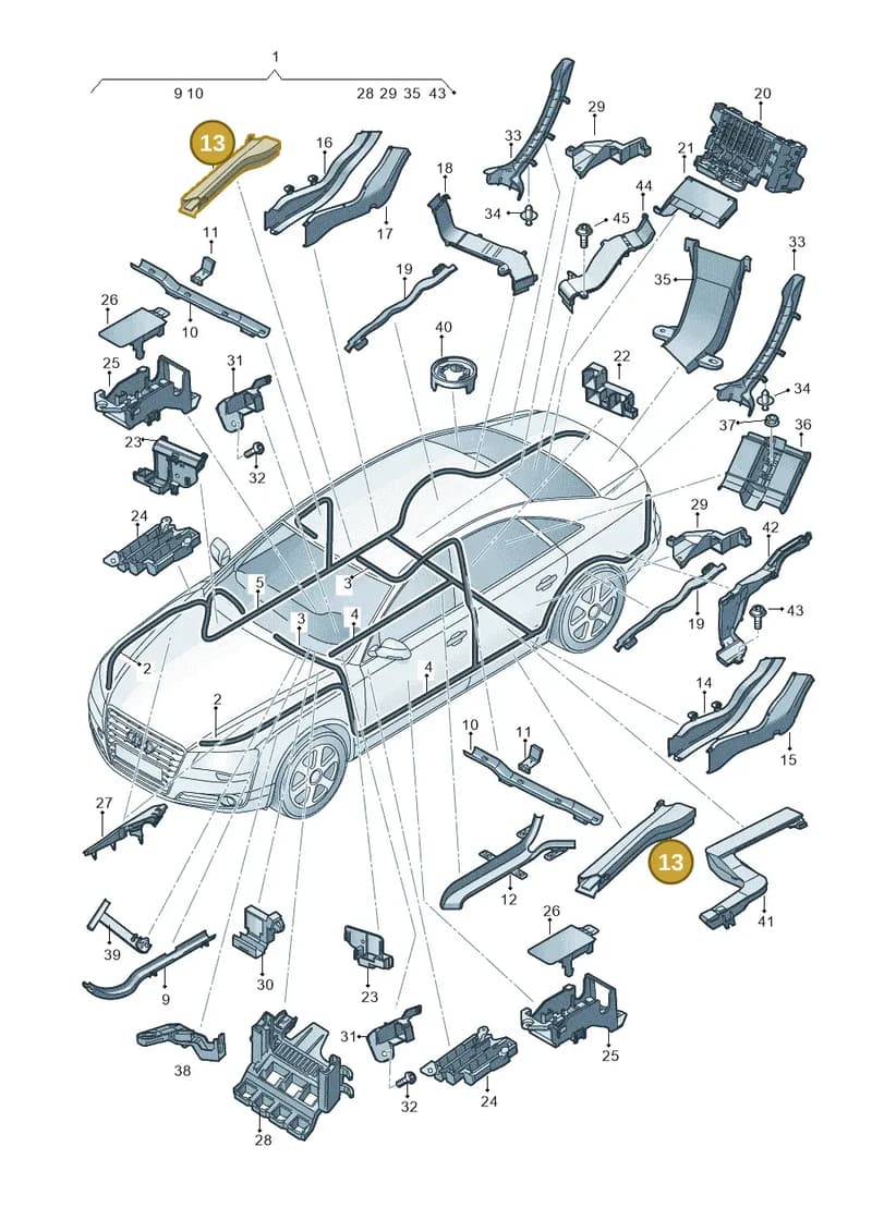 4H0971341A — Audi A8 (2013-2018) diagram 771971800, position 13