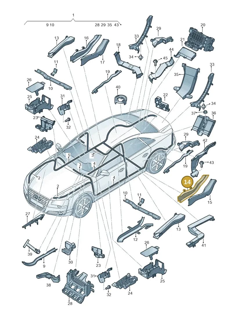 4H0971341B — Audi A8 (2013-2018) diagram 771971800, position 14