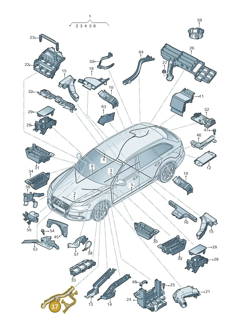4H0971341D — Audi RS6 Avant (2013-2018) diagram 758971800, position 17