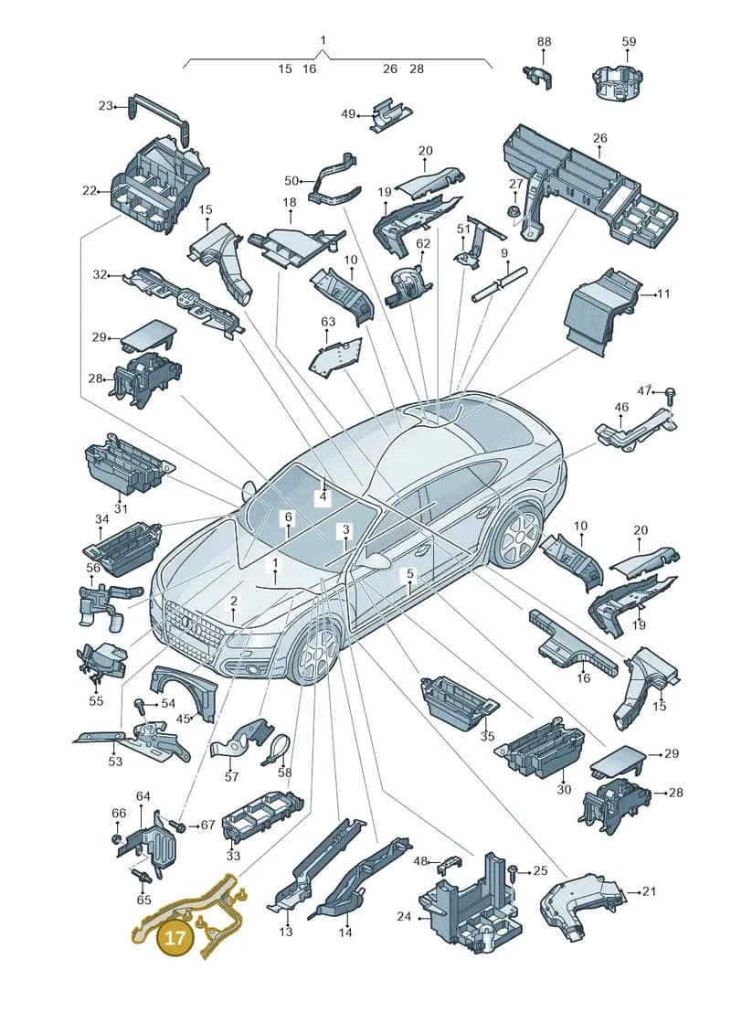 4H0971341D — Audi A7 Sportback (2014-2018) diagram 788971800, position 17