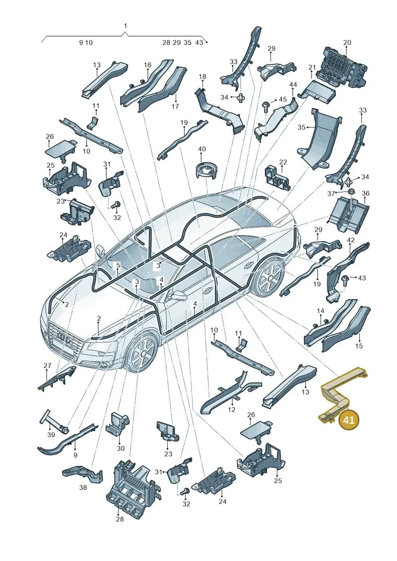 4H0971341P — Audi A8 (2013-2018) diagram 771971800, position 41