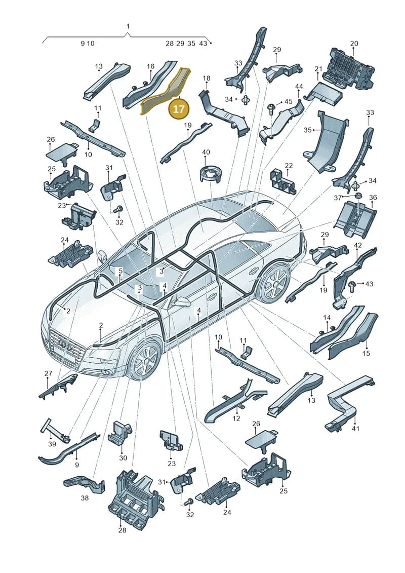 4H0971342C — Audi A8 (2013-2018) diagram 771971800, position 17