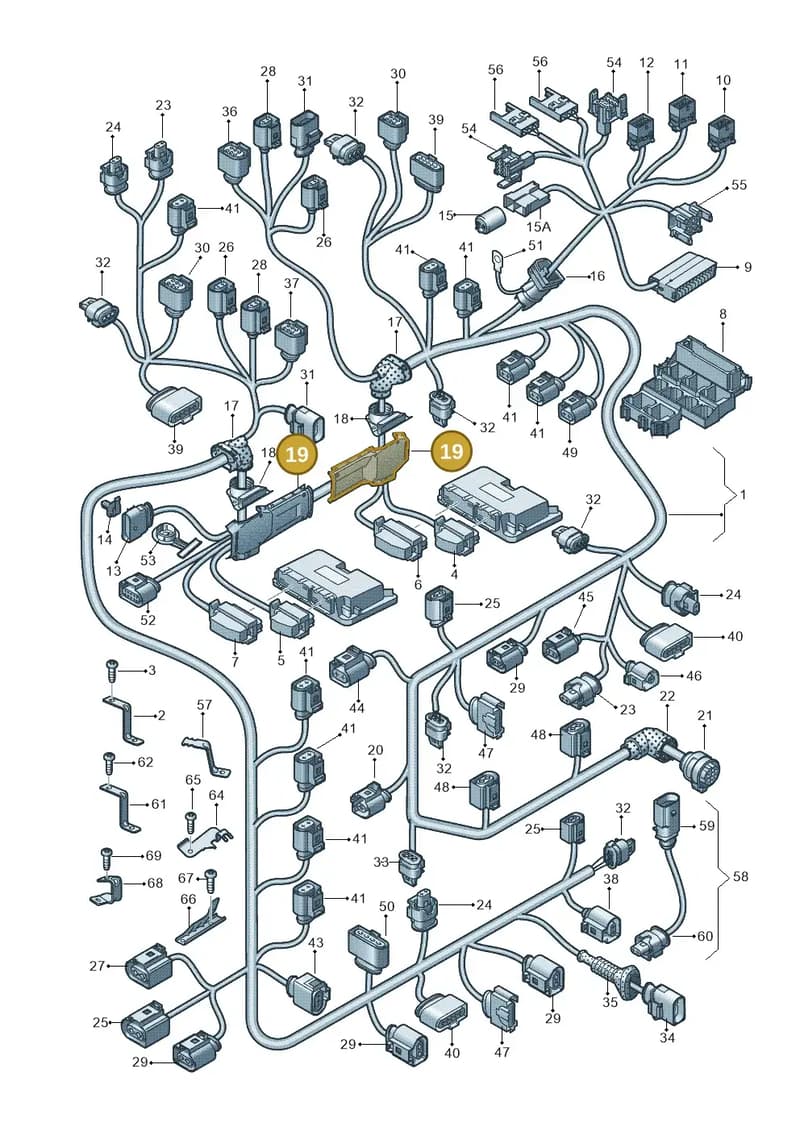 4H0971457 — Audi A8L qu. 3.0 TDI (2009-2014) diagram 696971590, position 19
