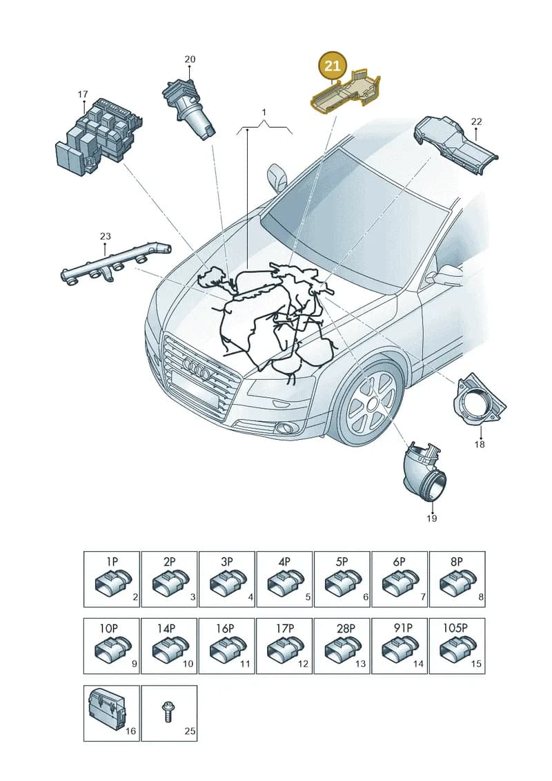 4H0971457 — Audi A8 (2013-2018) diagram 771971100, position 21