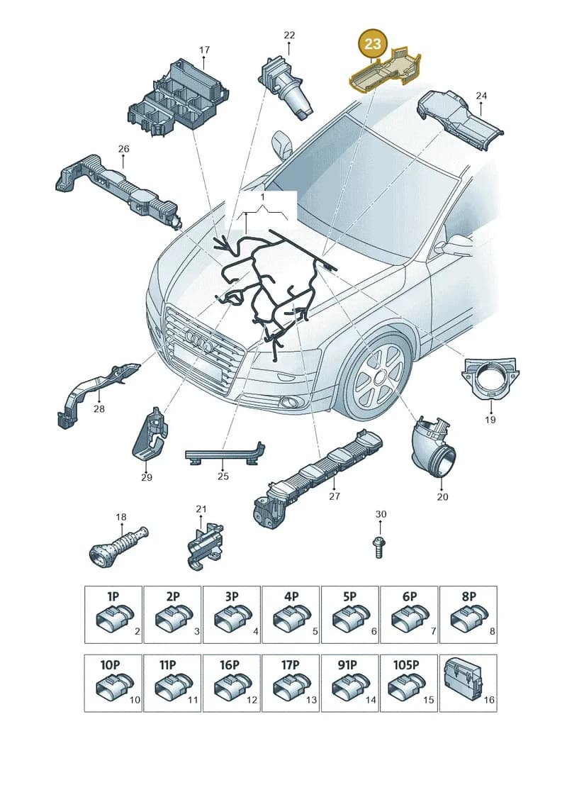 4H0971458 — Audi A8 (2013-2018) diagram 771971400, position 23