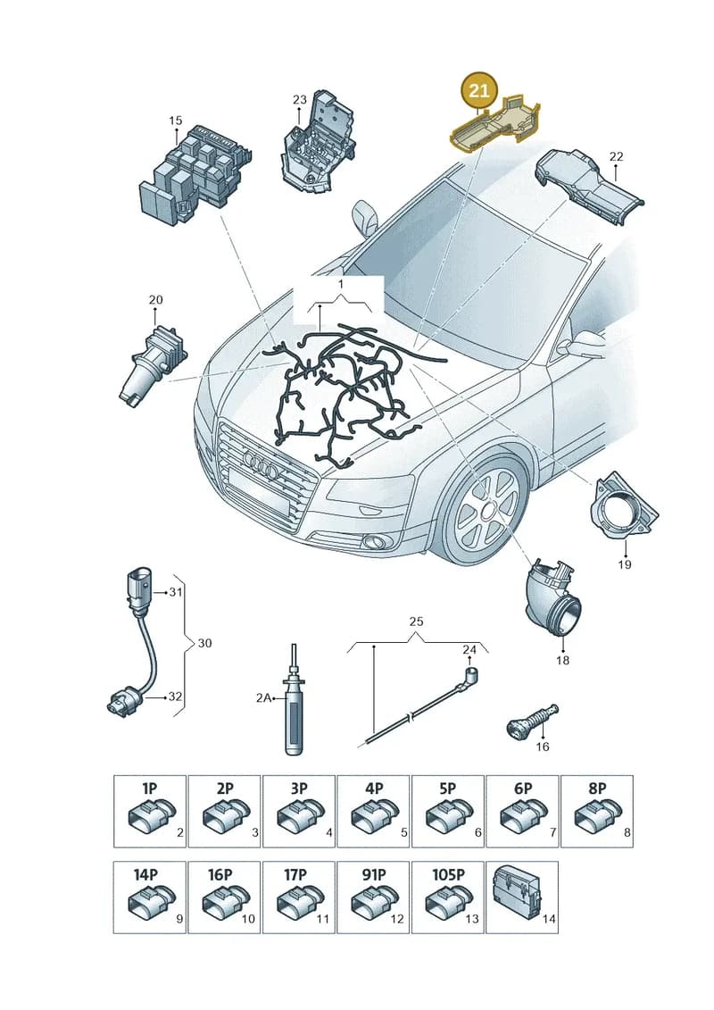 4H0971458 — Audi A8 (2013-2018) diagram 771971500, position 21
