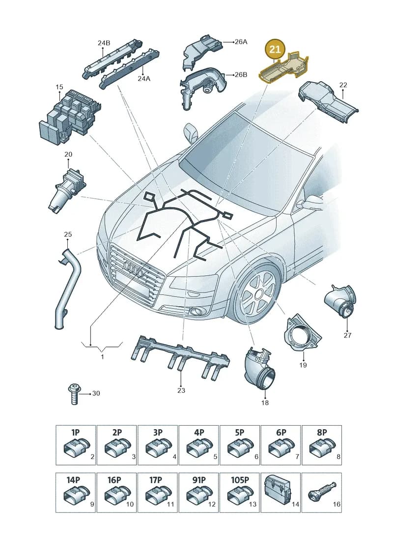 4H0971458 — Audi A8 (2013-2018) diagram 771971600, position 21