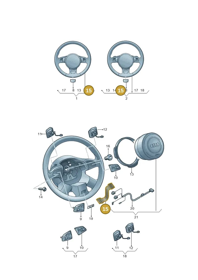 4H0971589 — Audi A6 Avant (2012-2018) diagram 738419100, position 15