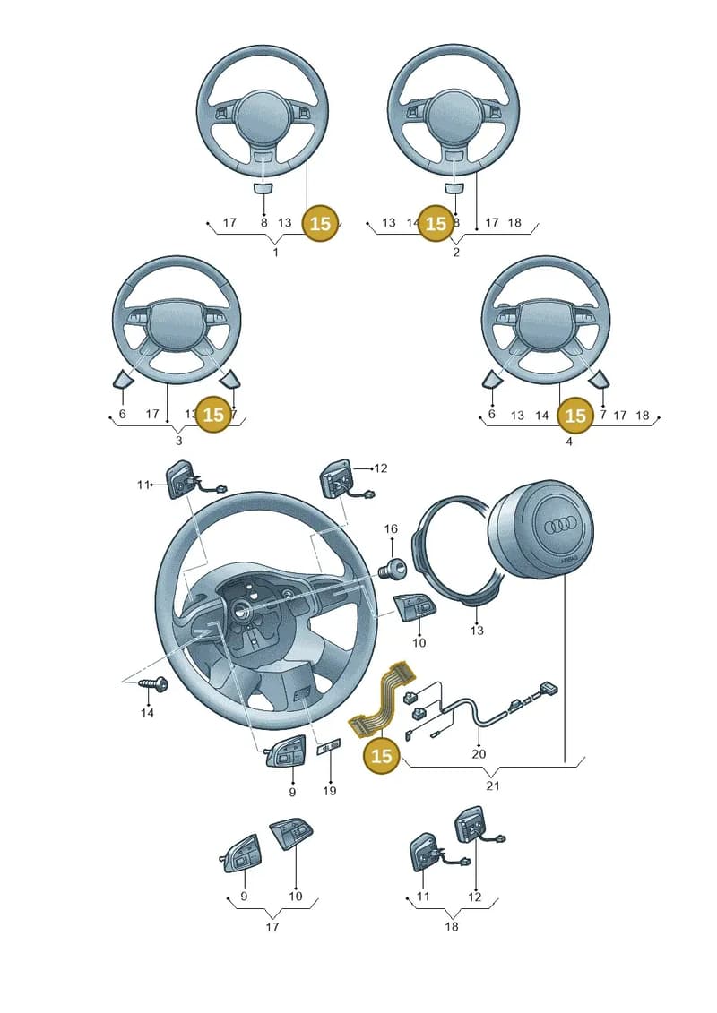 4H0971589 — Audi A7 Sportback (2014-2018) diagram 696419000, position 15