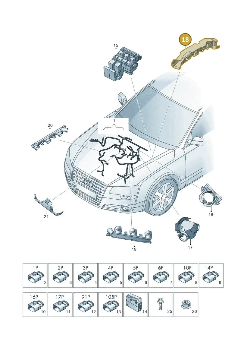 4H0971824J — Audi A7 Sportback (2014-2018) diagram 788971200, position 18