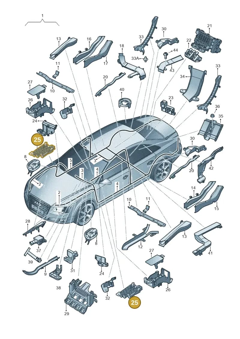4H0971845AD — Audi A8L qu. 3.0 TDI (2009-2014) diagram 696971800, position 25